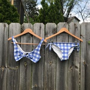 And Other Stories Blue Gingham Tie Bikini